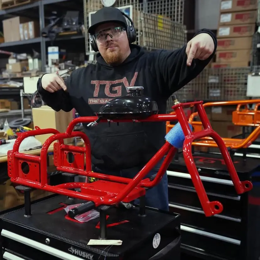 The Garage Vlog Store workshop with custom TGV mini trike builds